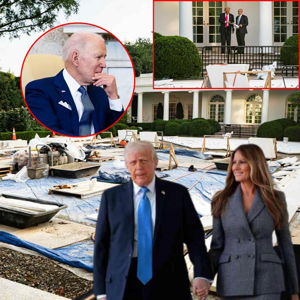 The White House Rose Garden Lawn Is Officially Gone: See the Latest Pics of Donald and Melania’s Concrete Redesign