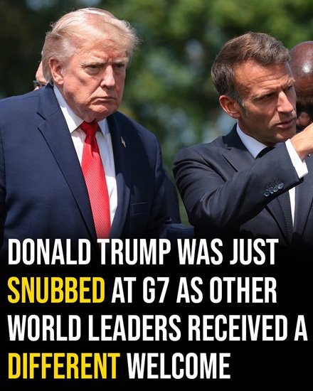At the G7 summit, Donald Trump appeared to receive a different reception compared to other world leaders, drawing attention online.