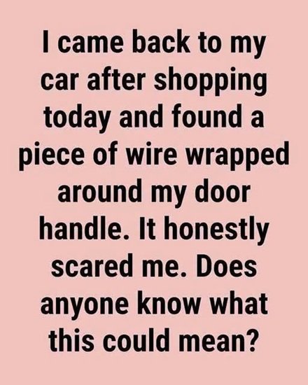 The Strange Wire Found on a Car Door: Harmless Prank or Something More Serious?