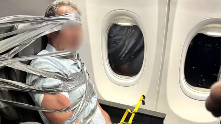 Man who was duct-taped to plane seat after ‘racist meltdown’ finally breaks silence