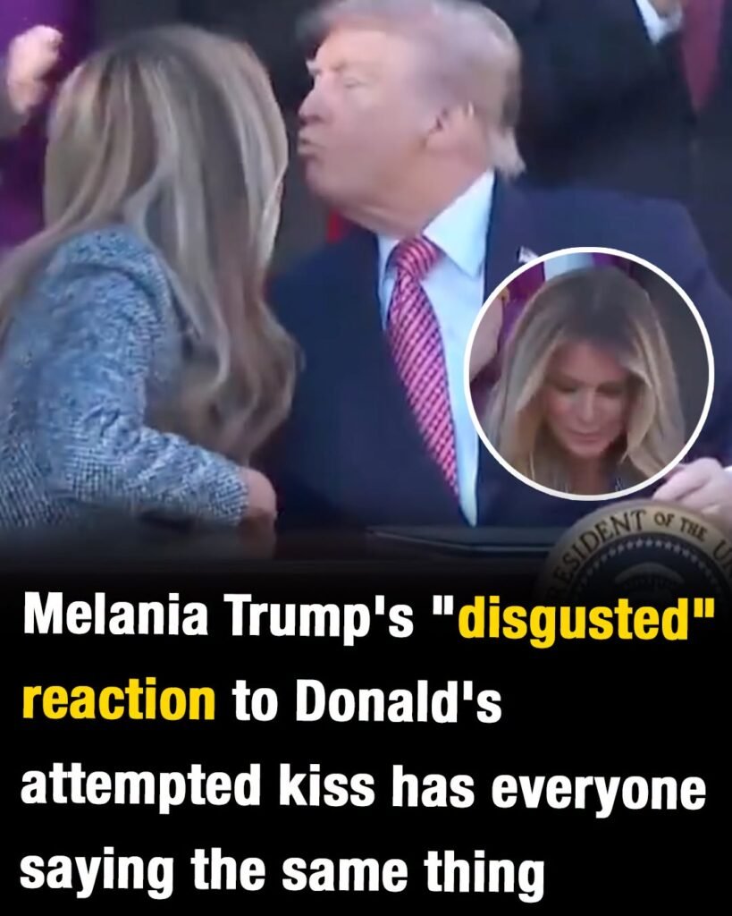 Melania Trump’s “disgusted” reaction to Donald’s attempted kiss has everyone saying the same thing